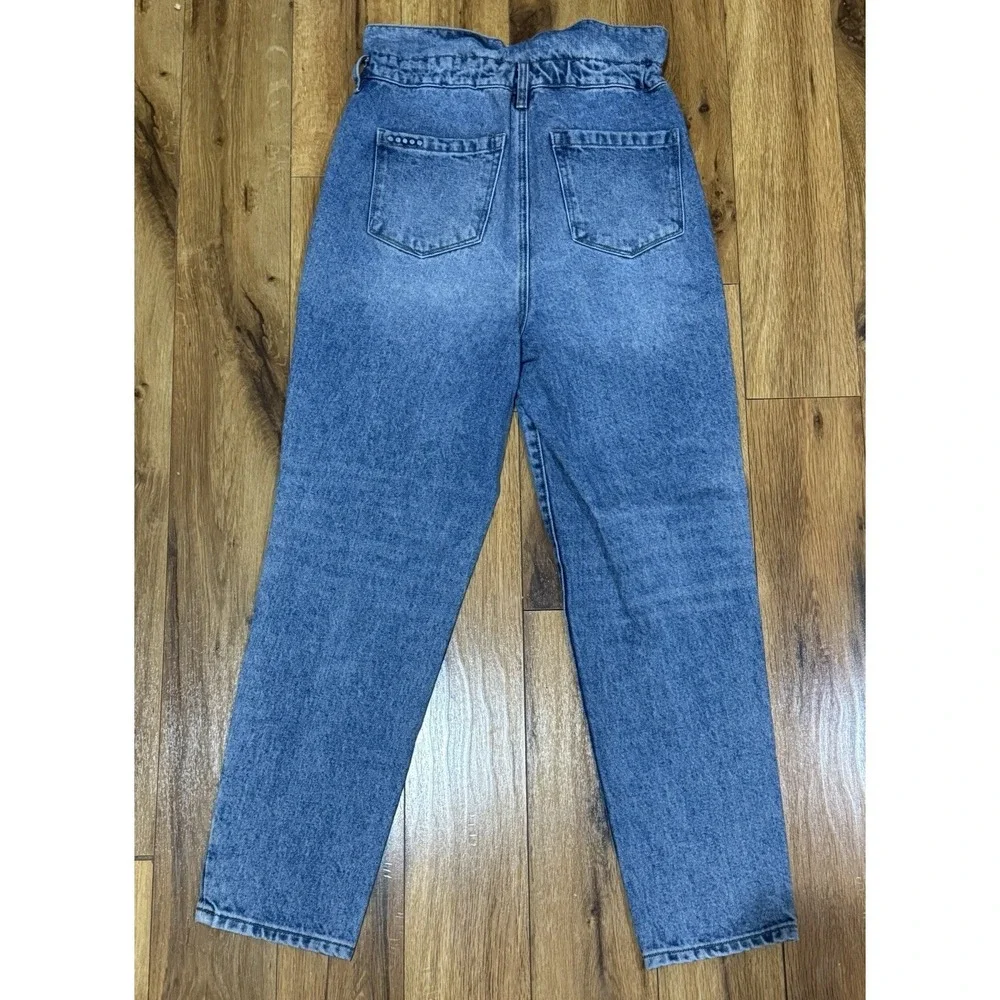 90s Paperbag High Waisted Mom Jeans Women's 27 Medium Wash Retro Blank NYC  NWOT